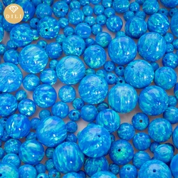 20pcs/Lot 2-10mm Full Hole/Half Hole/Without Hole Ball Shape Synthetic OP05 Blue Opal Beads