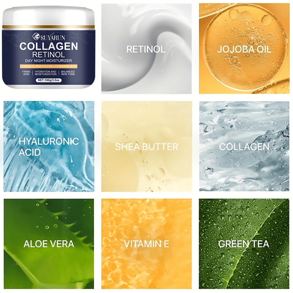 Collagen retinol moisturizer, rich in vitamin C and niacinamide, brightens fine lines and balances skin tone