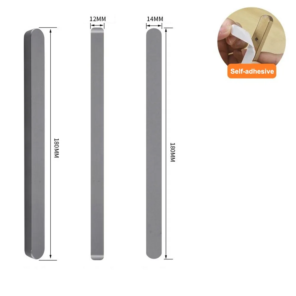 Self-adhesive Stick On Sliding Door Handles 7 Inch Aluminium Alloy Drawer Pulls Multifunctional Punch-free Cabinet Handles