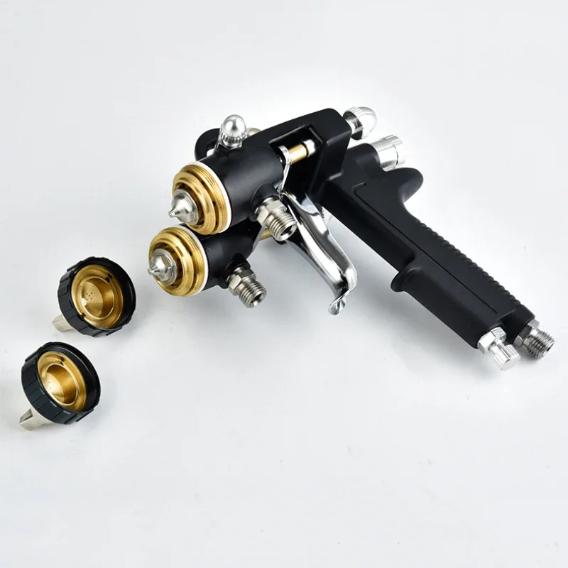 Nuovo ugello a due componenti a doppia testa Pistola a spruzzo resistente alla corrosione Pressione pneumatica Nano-Corn Vernice Inhibor Pistola a spruzzo