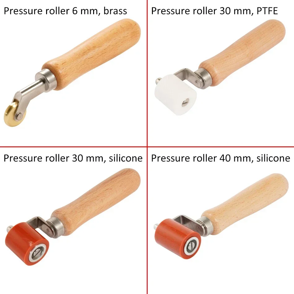 Weldy Hand Pressure Rollers for Hot Air Welding–Silicone Seam Roller PTFE Brass 30mm 40mm Hand Welding Roller