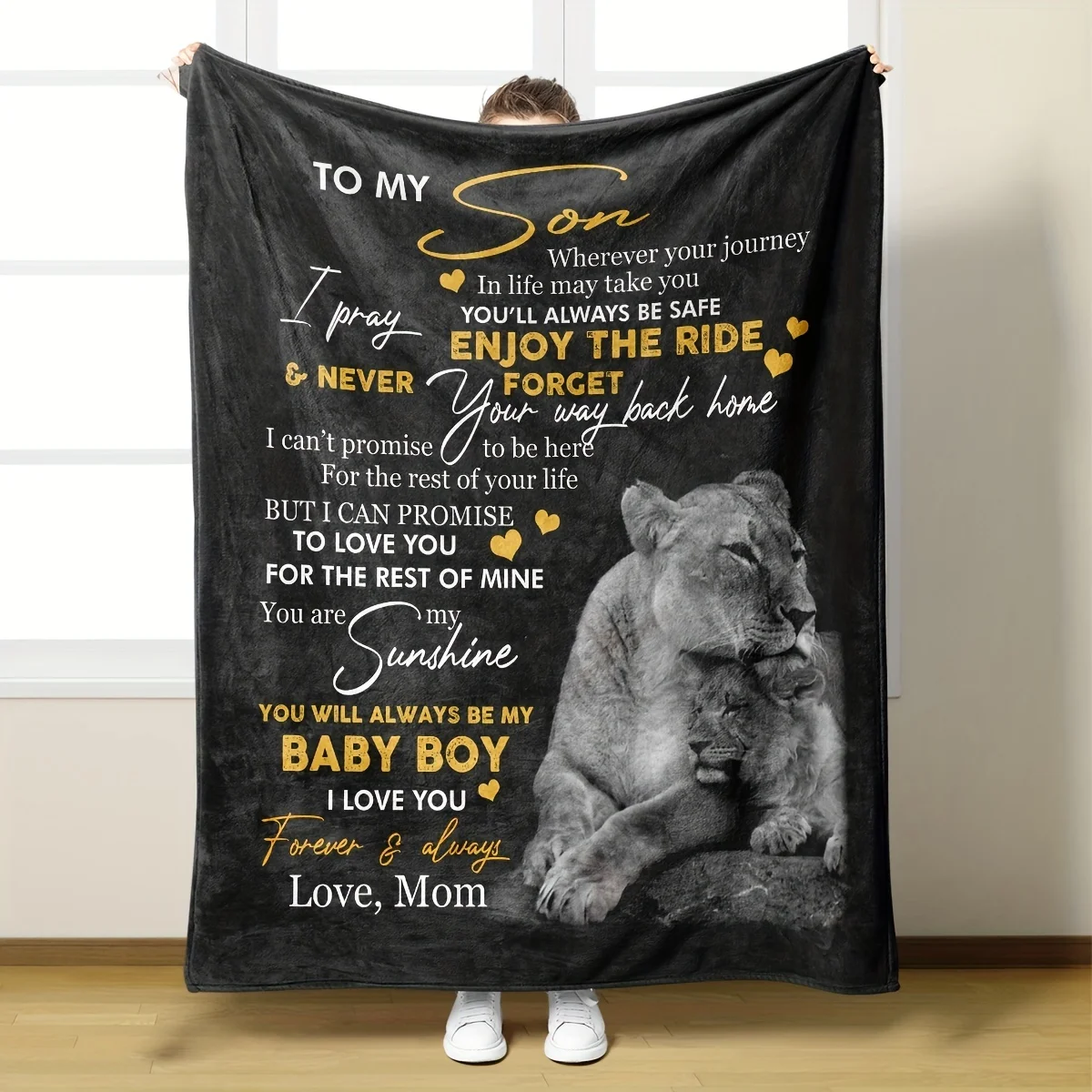 Flannel Throw Blanket for Son Dog Puppy Mom Gift Boy Nursery Decor Sentiment Keepsake Cozy Warmth Gift