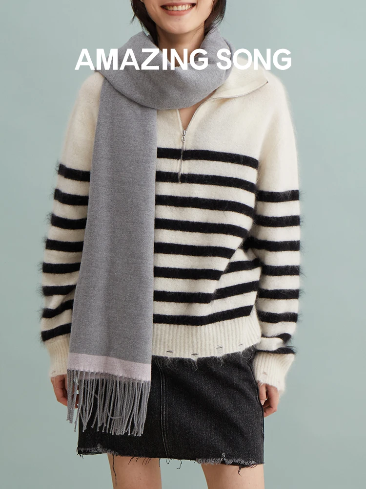 Amazing Song Thin Wool Scarf 2024SS NEW Simple Soft Scarf 205CM 80.7inches