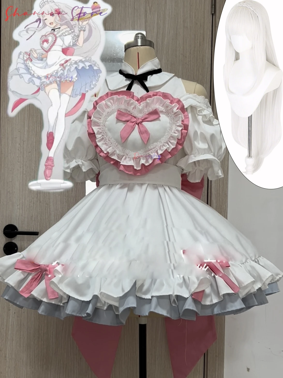 

Anime Rem Emilia 코스프레 Lolita Meid Costumes Japanese Cute Lolita Maid Women's Dresses Halloween Party Role-playing Suits じらいけい