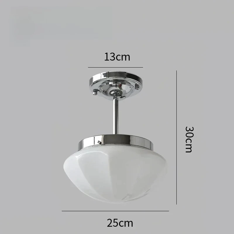 Retro Copper Opal Glass Ceiling Light Cloakroom Living Room Apartment Antique-style Art Premium Feel Household Goods Lighting
