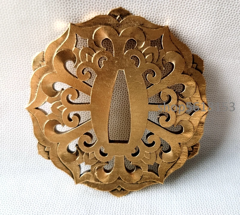 

Gold copper flower tsuba fuchi Menuki for japanese sword's katana wakizashi tanto