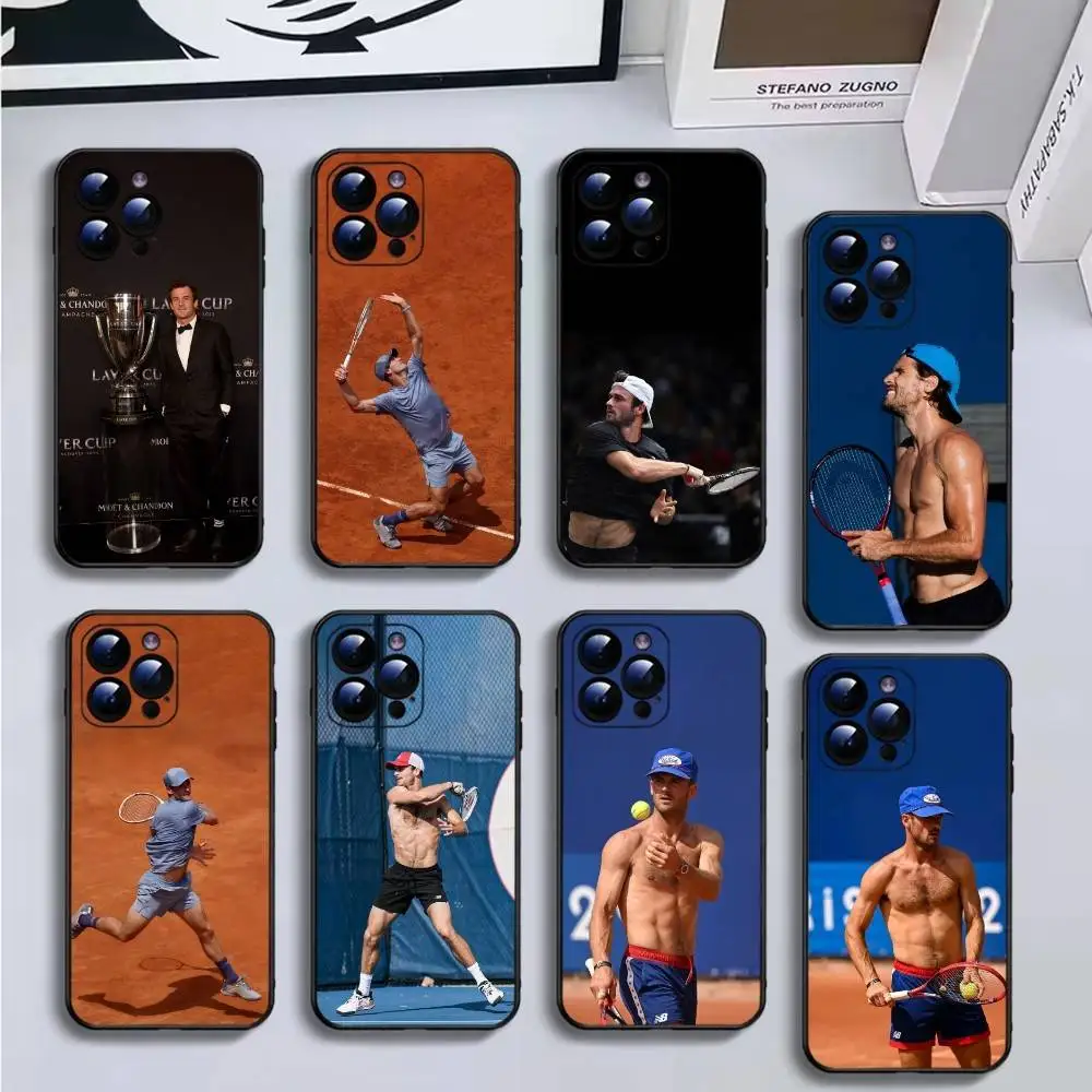 

tennis Tommy Paul Phone Case For iPhone17,16,15,14,13,12,11 Plus,Pro Max,Soft Black Cover