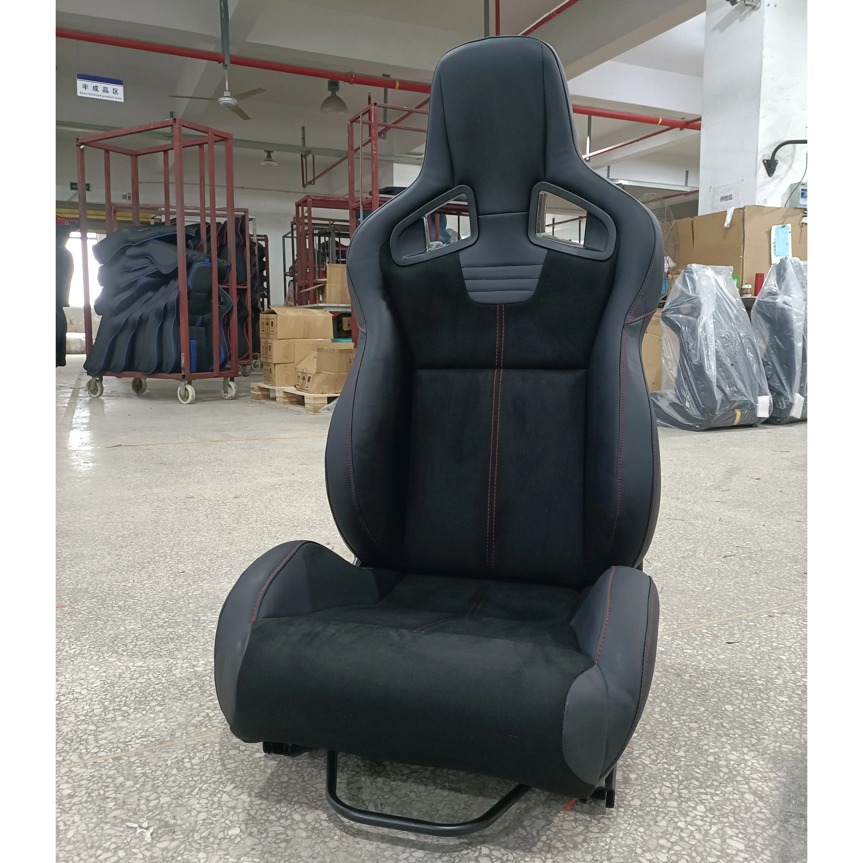 JIABEIR 1039R Fiberglass Carbon Fiber Bucket Back Adjustable Leather Suede Car Vehicle Racing Seats