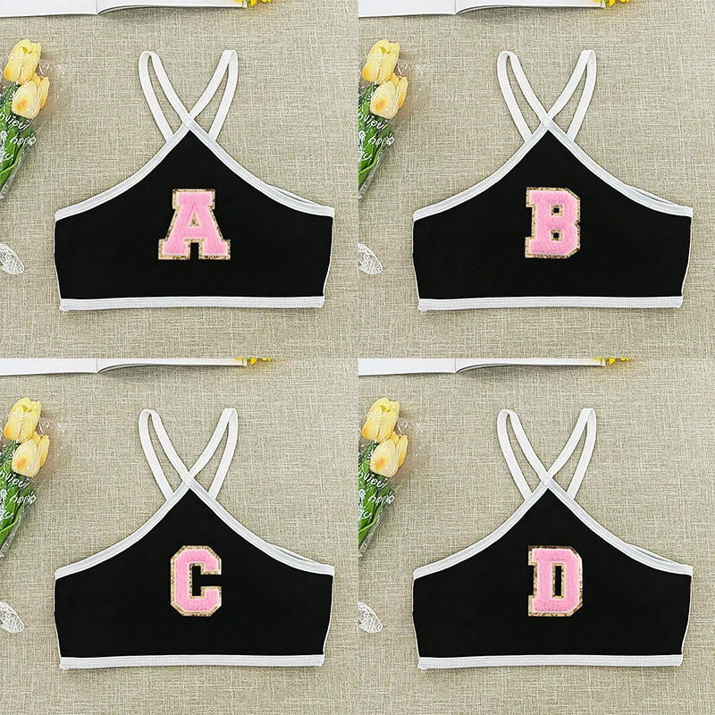 

Backless Sportswear Summer Female Camis Sleeveless Crop Tops Exercise Fitness Cross-strap Bras Female Yoga Letter Graphic Vest