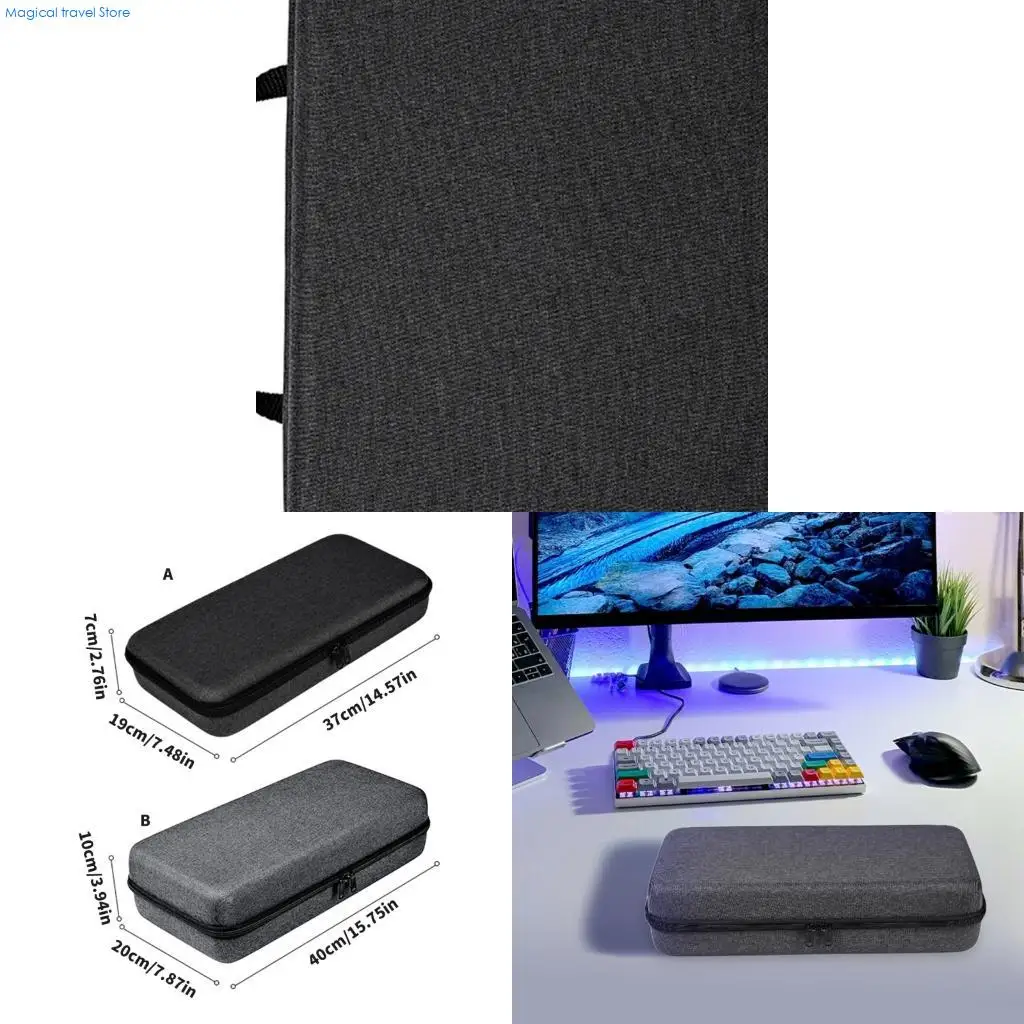 N2UB Keyboards Carrying Case Storage Bag Sleeve Bag Protective Travel Bag Shockproof for 68 Keys Wireless Ergonomic Keyboards