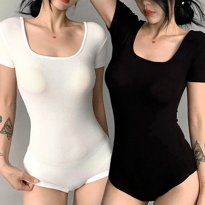 

Sexy Square Neck Bodysuits for Women Compression Body Suits Open Crotch Shapewear Slimming Body Shaper Smooth Out Bodysuit