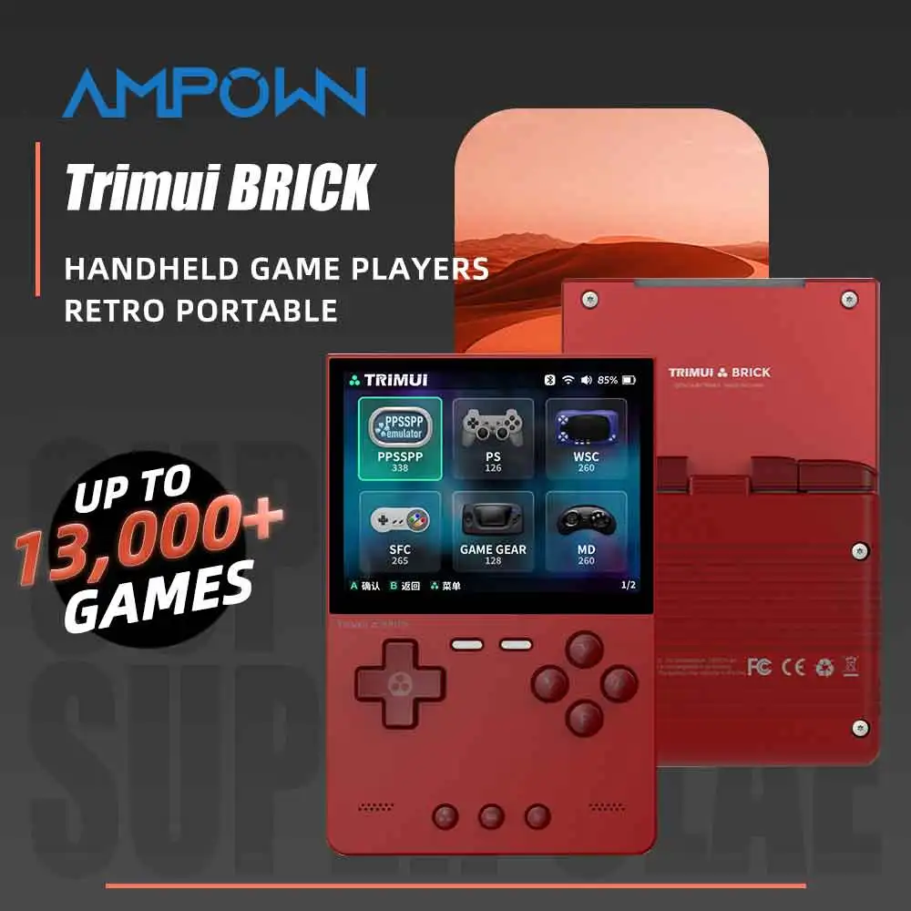 Imagen de Consola de Juegos Portátil TRIMUI BRICK 3.2" 1024x768 IPS HD, Cuerpo de Metal CNC, Sistema Linux, 3000mAh, Dispositivo de Juegos Retro Portátil, Regalo