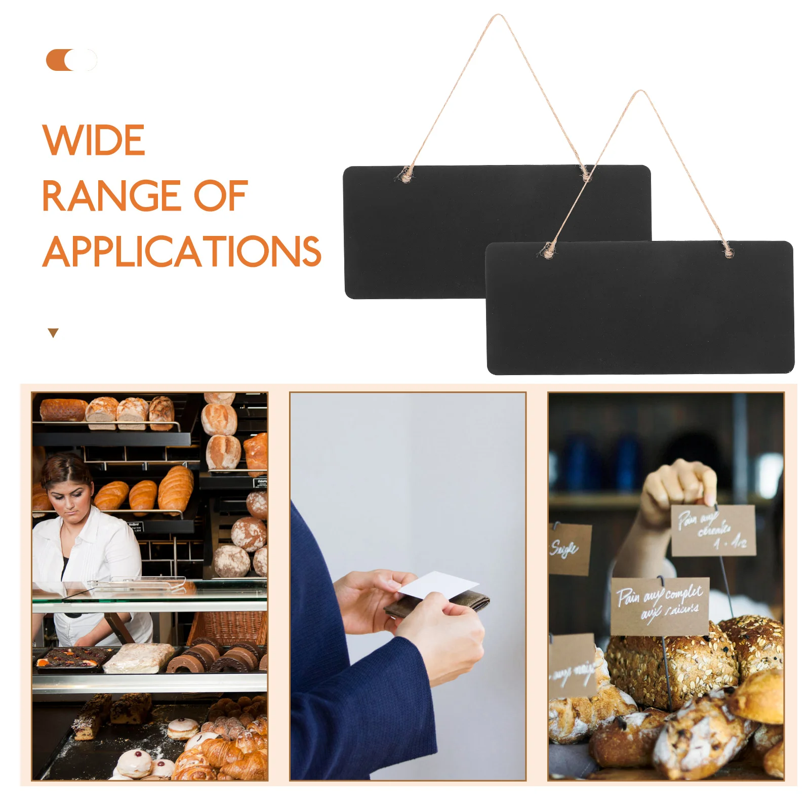 6 Pcs Show Message Blackboard Pendant Wooden Chalkboard Sign Price Tag Hanging Flower Store