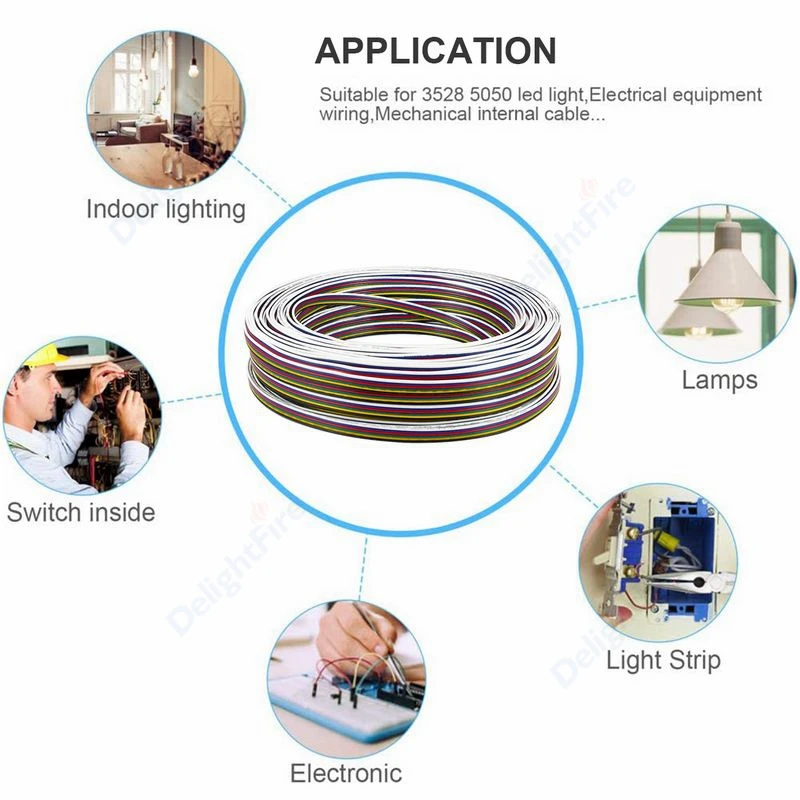 2/3/4/5/6pin Electrical Wires 5-100m LED Cable LED Extension Cable For RGB RGBW RGBWW SMD WS2812B LED Strip Light JST Connector