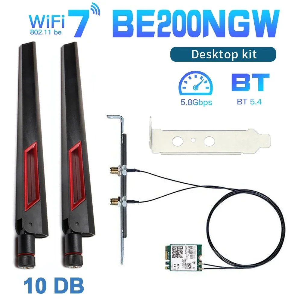 BE200 WIFI 7 Wireless Wifi Card WiFi 6E BE200NGW Bluetooth 5.4 802.11AX Tri-Band M.2 NGFF Network adapter  Win10/11