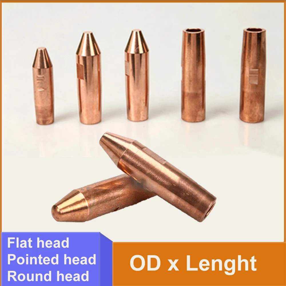 10Pcs Spot Welder Tips 13x45/13x50/13x60/20x60mm High Hardness Resistance Welding Electrode Pneumatic Spot Welder Electrode Head