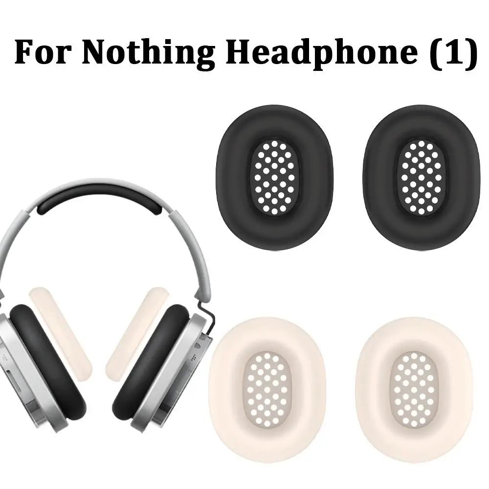 1Pair Silicone Ear Pads Cushion Cover Replacement Durable Earmuff Protective Cover Comfortable for Nothing Headphone (1)