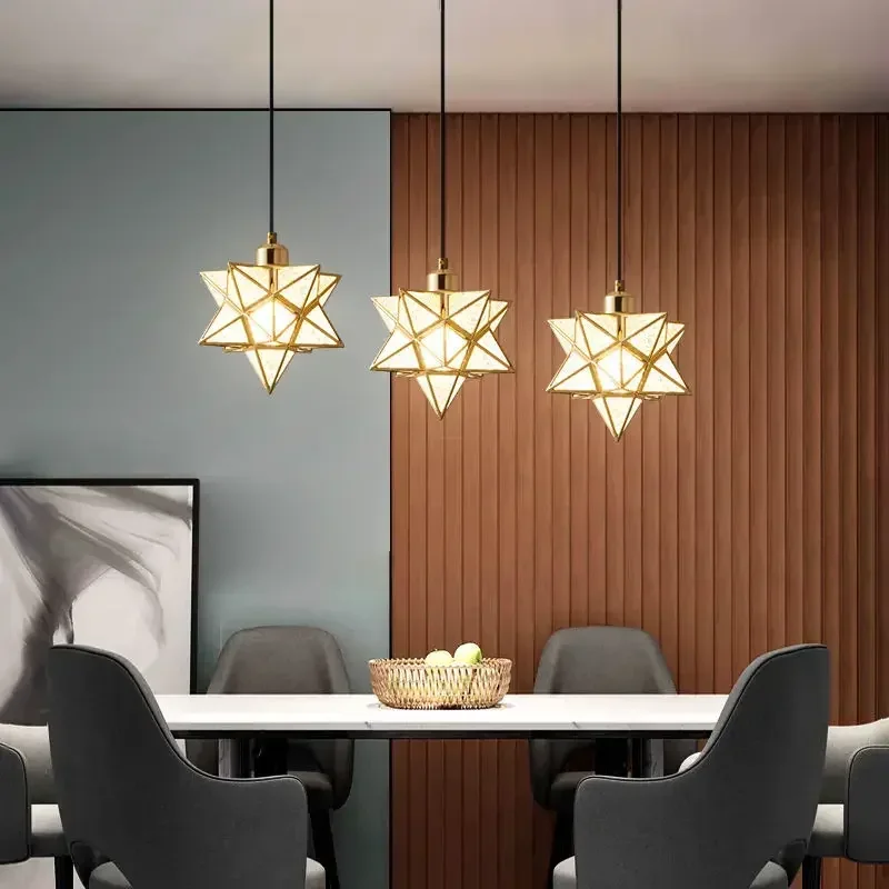 2025 الإبداعية ستار النحاس قلادة LED مصباح المطبخ مقهى الطعام غرفة المعيشة ضوء الزجاج الحديث قلادة أضواء لامبارا Colgante #3