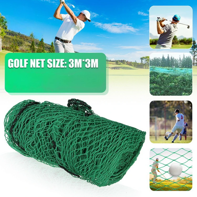 Multi specification edging and rope wearing green knotted and knottless golf rope net Outdoor golf training fence net