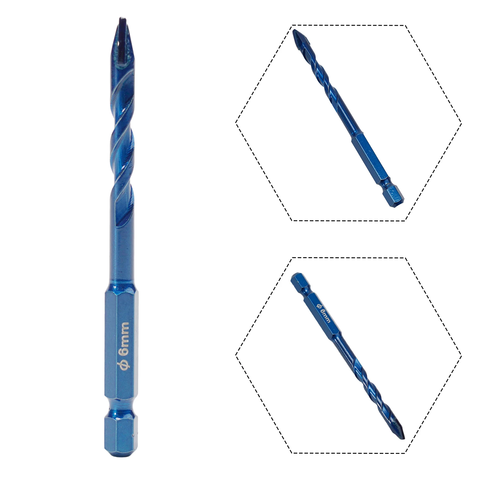 

222 1pc 6-12mm Drill Bits With 1/4 Hex Shank Carbide Cutting Tools For Wall Glass Wood Metal Tiles Drilling Power Set