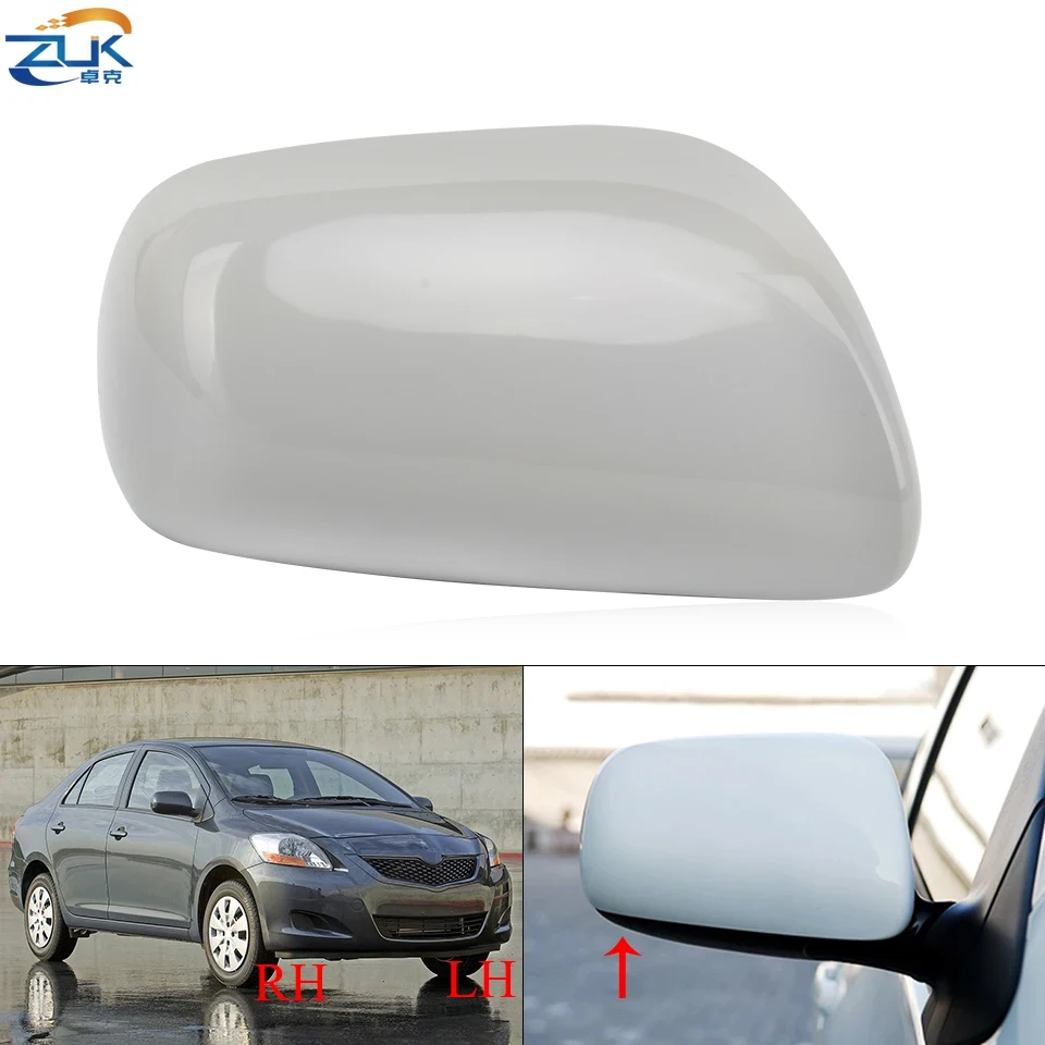 ZUK Outer Back Up Rear View Mirror Shell Housing Side Rearview Cover For Toyota Vios P90 2008-2013 Yaris Sedan Unpainted