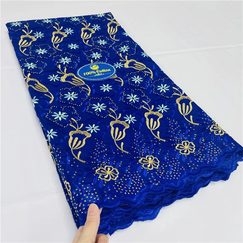 

5 yard Swiss lace fabric heavy beaded Lafaya Embroidery African 100% cotton fabrics Swiss voile lace popular Dubai style 22L2591