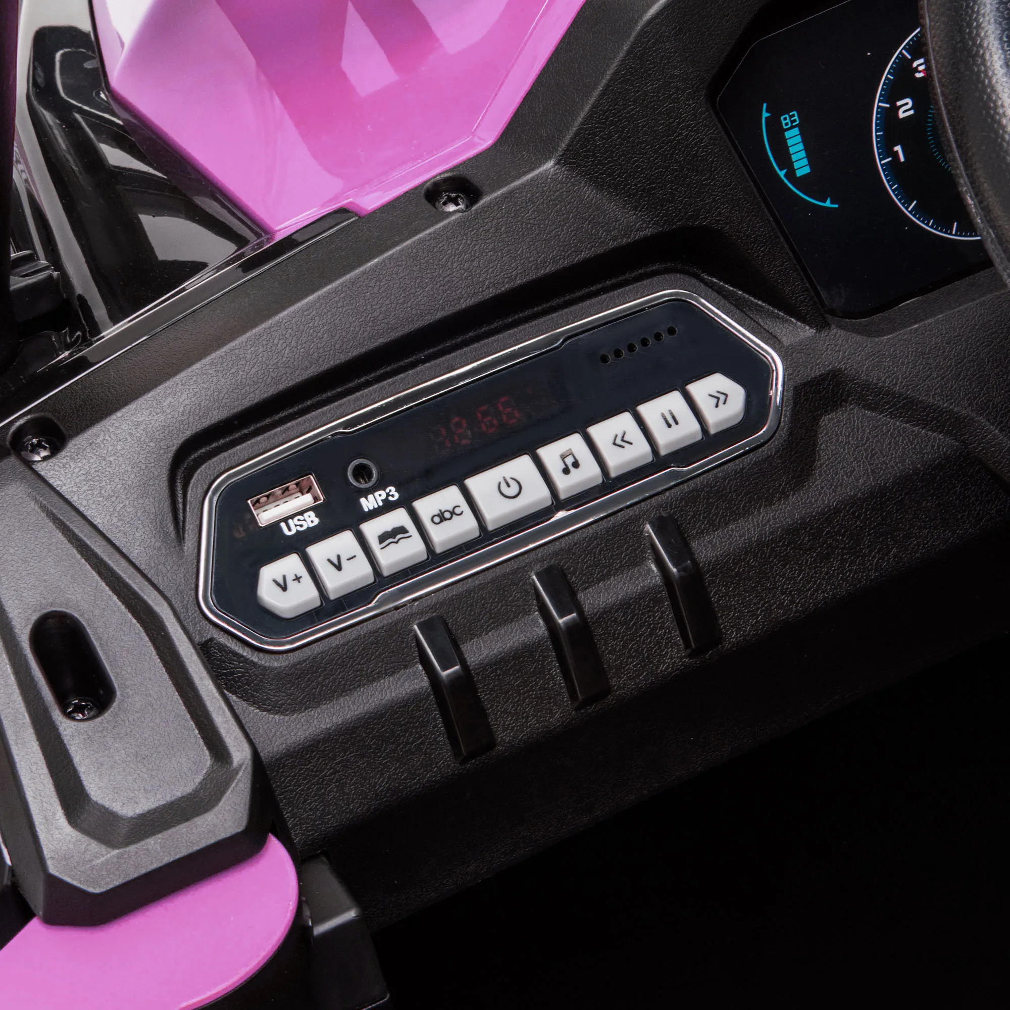 Coche Atv eléctrico para niños al aire libre con suspensión real y control remoto, rosa