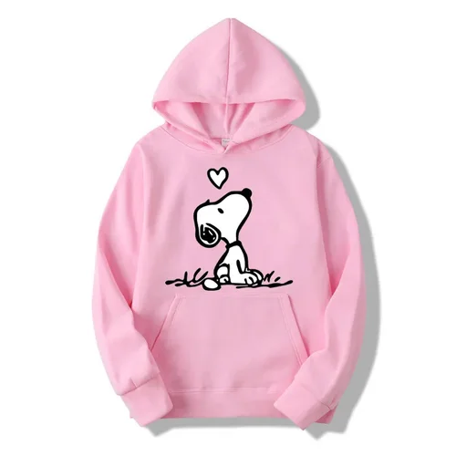 Sudadera con capucha de Snoopy de cómics de dibujos animados americanos para mujer y hombre, Tops, sudadera informal para pareja, primavera y otoño, 2024