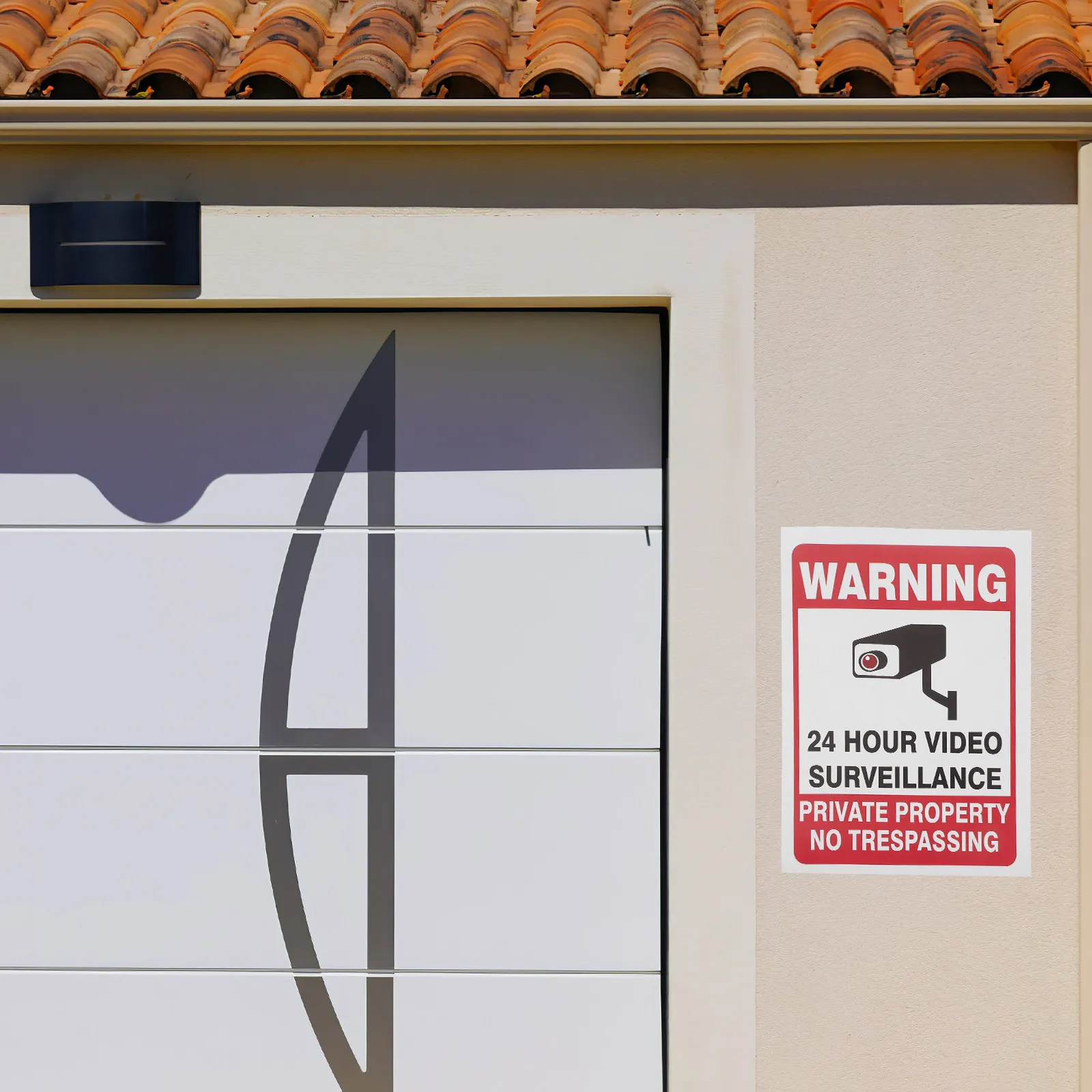 

50 Sheets Reflective Security Camera Sign Sticker Weatherproof Adhesive Warning Label for Shop Hotel Restaurant Safety Reminding