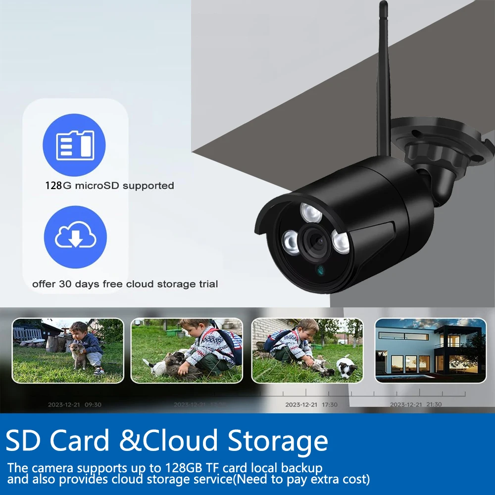 スマートライフホーム 5MP TUYAアプリ対応 セキュリティカメラ WiFi IP ブラックバレット 屋外 ワイヤレスIPカメラ CCTV 音声録音 人感センサー搭載
