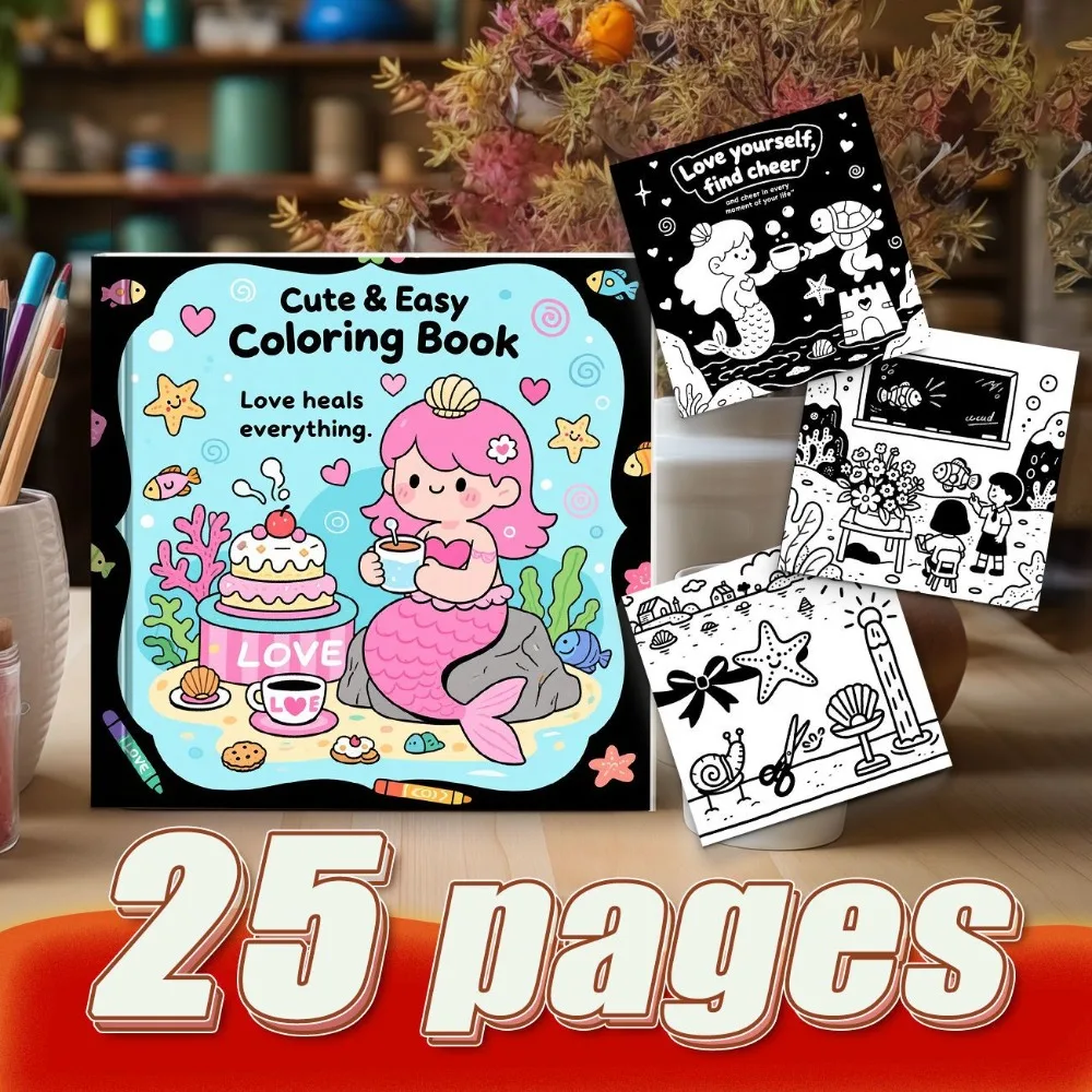

Lovely Princess White Swan Design Coloring Book Creative Marker DIY Filling Art Stress Relief Hand Drawn Painting Notebook