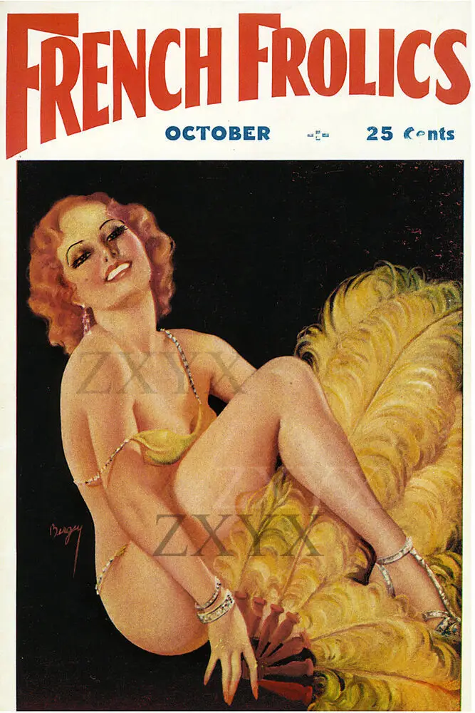 October 1934 French Frolics Vintage Classic Pinup Girl Retro Cover Art Poster