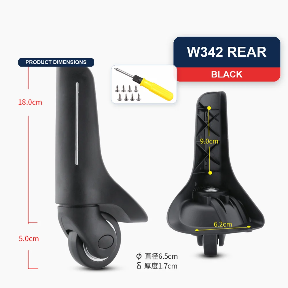 Rear Replacement Luggage Wheel For Hanke Wear Resistant Silent Smooth Rolling Durable Caster Repair Part