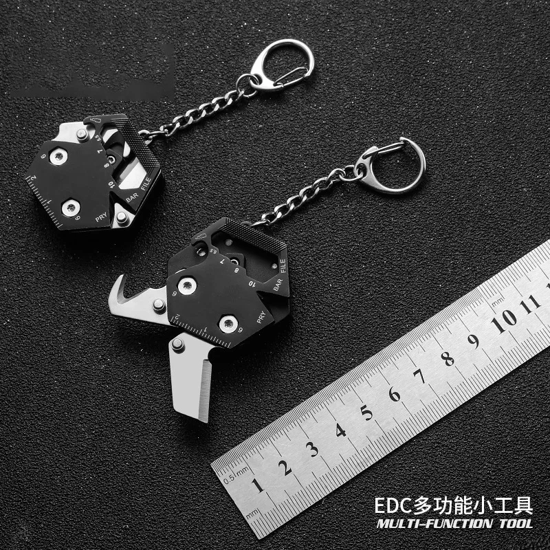 Outdoor travel key knife steel forging, portable camping multi-function folding knife key ring