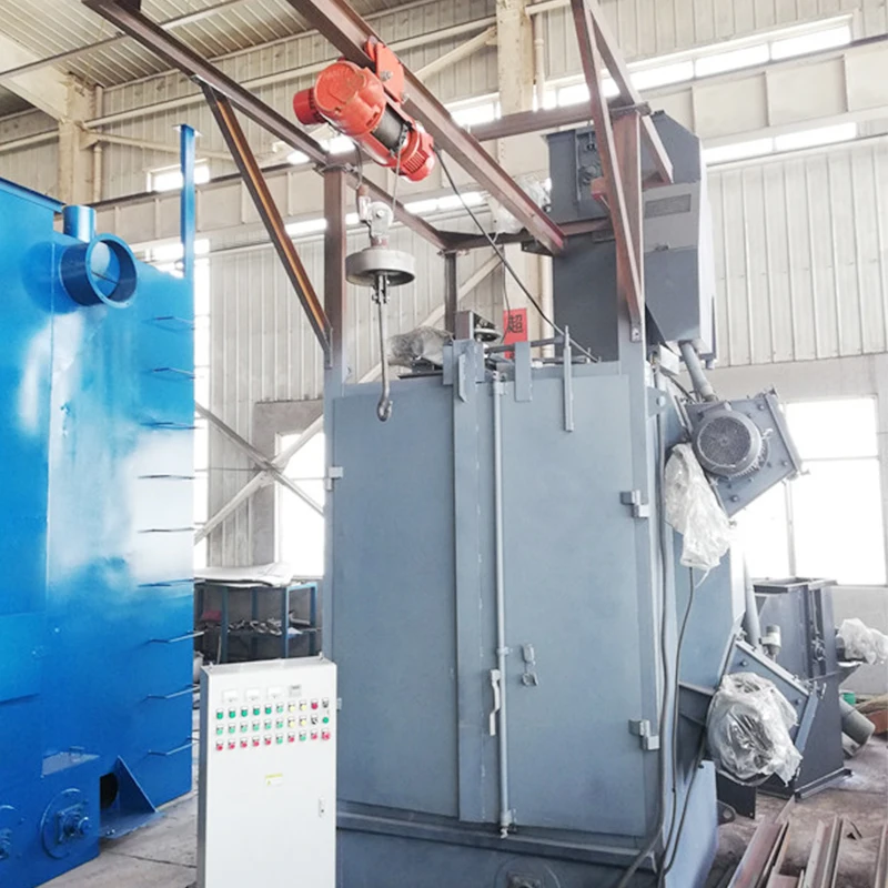 Customized Double Hook Shot Blasting Machine Industrial Dual Hanger Blaster for Automotive Parts Surface Preparation Cleaning Sy