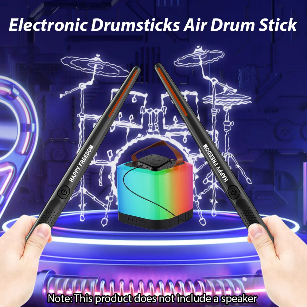 

New Air Electronic Drum Sticks with 2 Foot Pedals 16D Speaker DSP Sound Card - Portable Low Delay for All phase Drumme