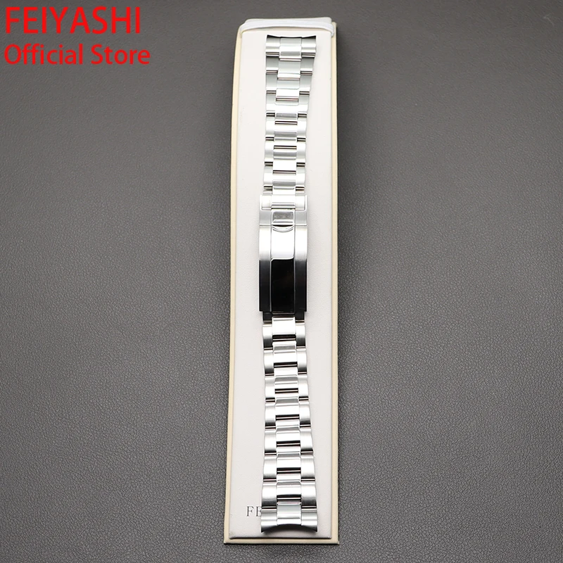 

20mm Solid 316L Stainless Steel Watchband Parts Slide Buckle Arc End Strap For 40mm Watch Case Replace Bracelet Men Sports Strap