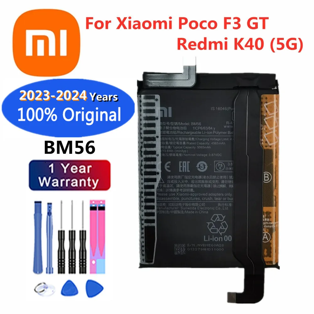 

Xiao Mi 5065mAh BM56 Original Replacement Battery For Xiaomi Mi Poco F3 GT Redmi K40 5G Gaming Phone Battery Bateria Batteries