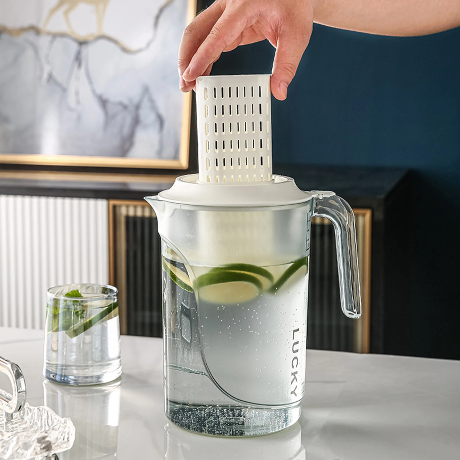 

Cold-resistant Heat-resistant Filter Screen Bottles Summer Household Cold Water Kettle 2200ML Plastic Large Capacity Bottle