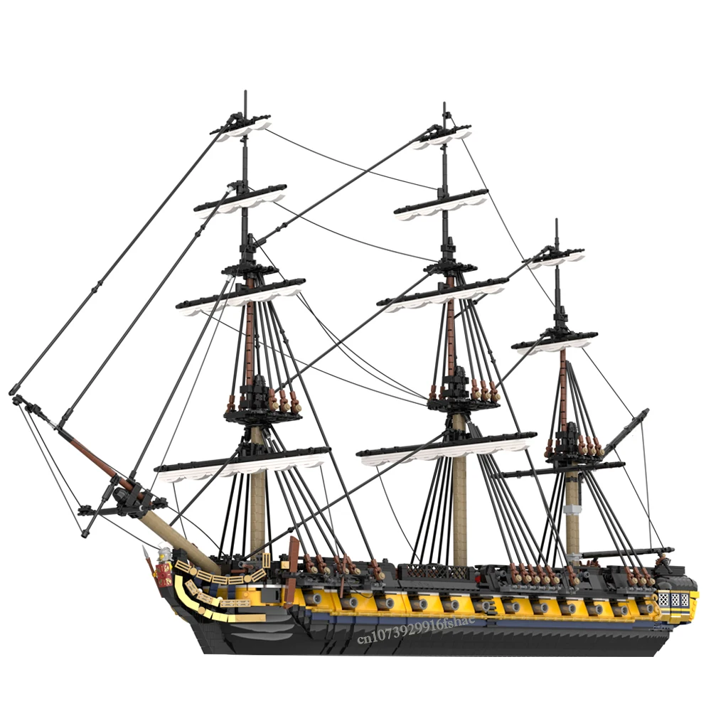 NEW 6029PCS MOC European Medieval HMS Romulus British 44-gun frigate DIY creative ideas warship child Toy Gift building blocks