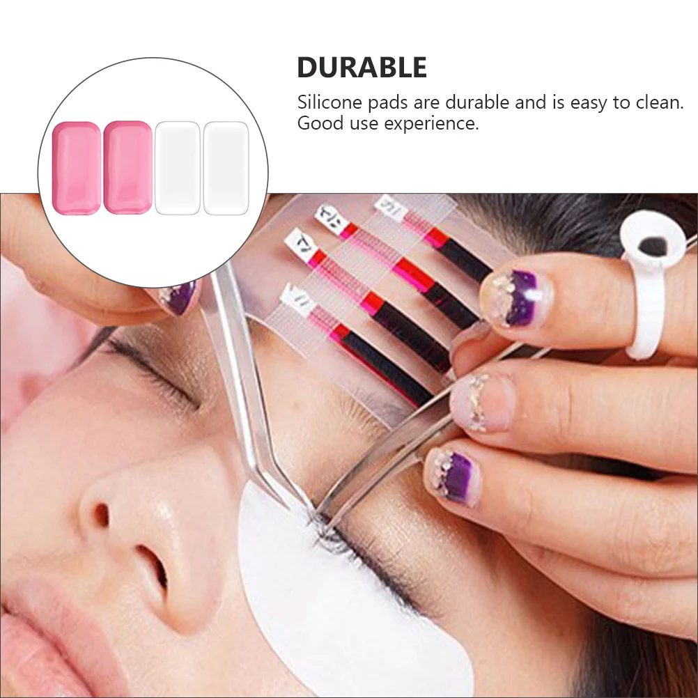 4개입 속눈썹 연장 실리콘 패드 재사용 가능 미끄럼 방지 가짜 속눈썹 도구 가정용 이발소 속눈썹 접착 액세서리
