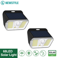 Solar Lights Outdoor Garden 68 LED Super Bright Solar Security Wall Lights Small Fence Light Motion Sensor Waterproof Door Yard