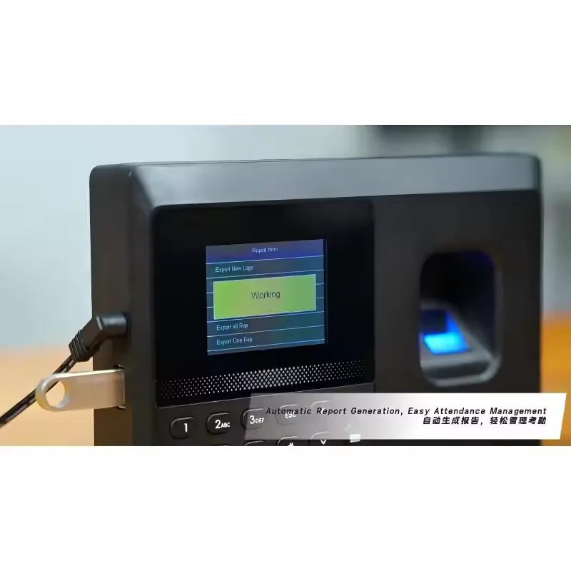 FP01 Fingerprint Time Attendance Machine Employee Finger Check-in Equipment Automatic Report Generation for Punch In Management