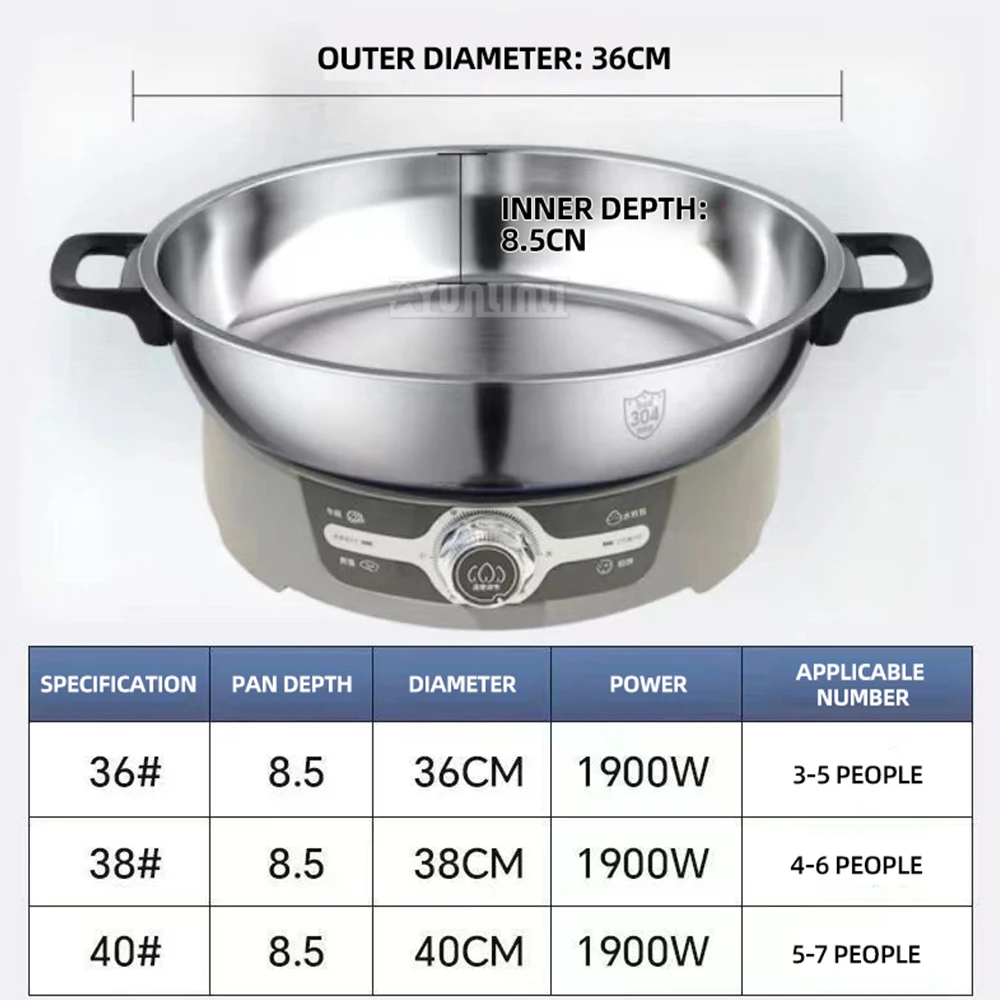 家庭用電気ベーキングマシン大容量ステンレス鋼電気フライパンパンケーキパン多機能調理鍋