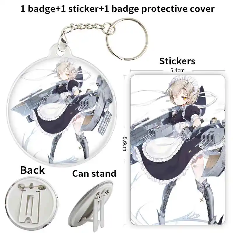 Shffild AzurLane Game Anime Character Badge Brooch anchor Peripherals Pin Creative Accessories Customize Cartoon Metal Chest tag