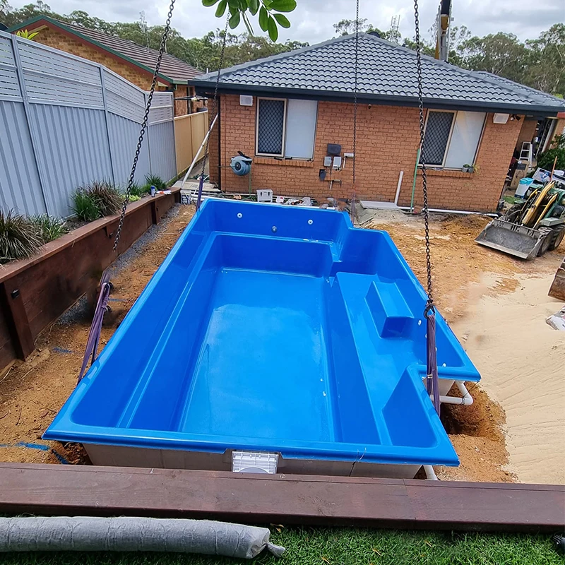 Luxury Backyard Container Pool With Acrylic Window Heating System And Wooden Deck Design