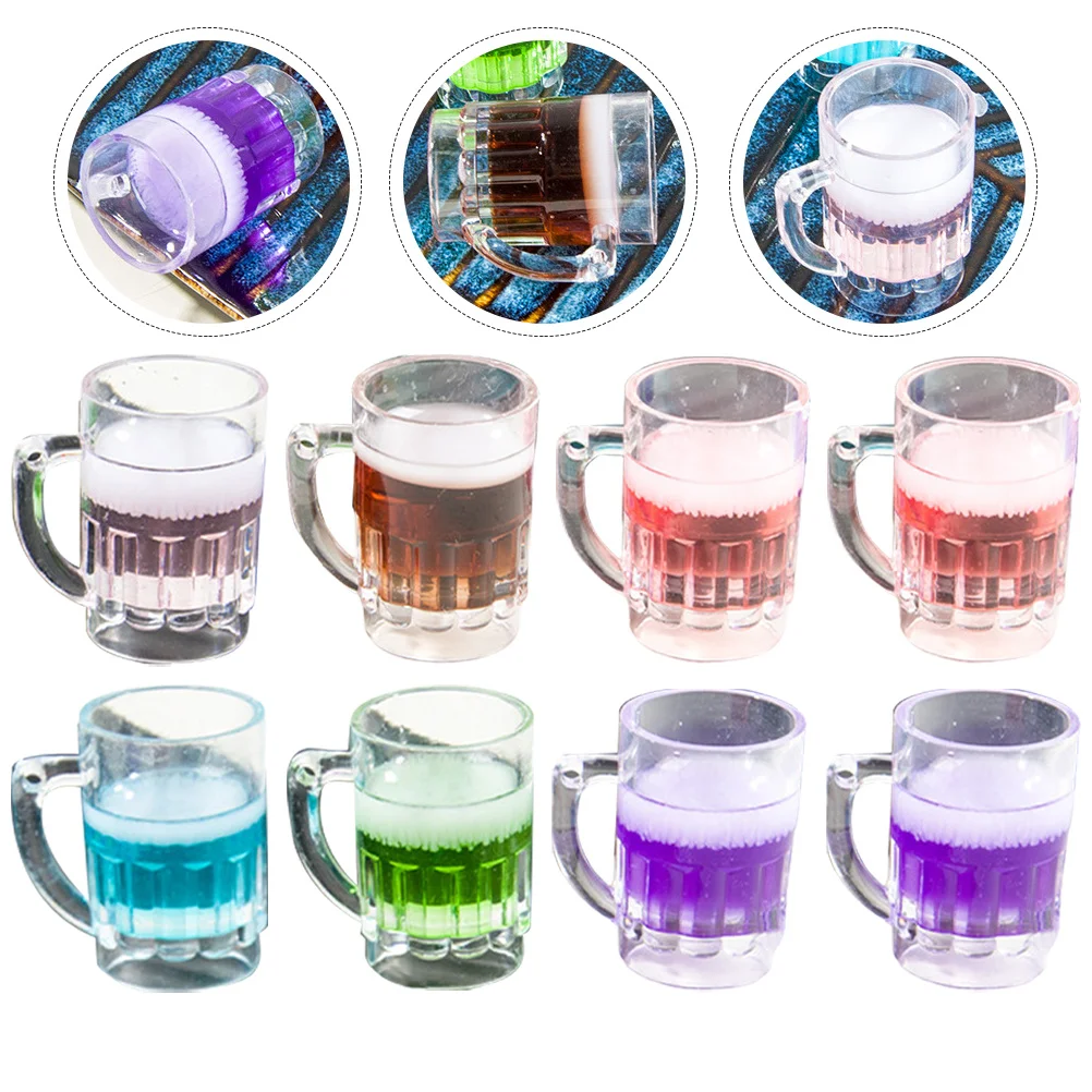 

8Pcs Beer Cup Resin Charms Handmade DIY Jewelry Accessories Pendant Craft Supplies for Bracelets Earrings Keychains