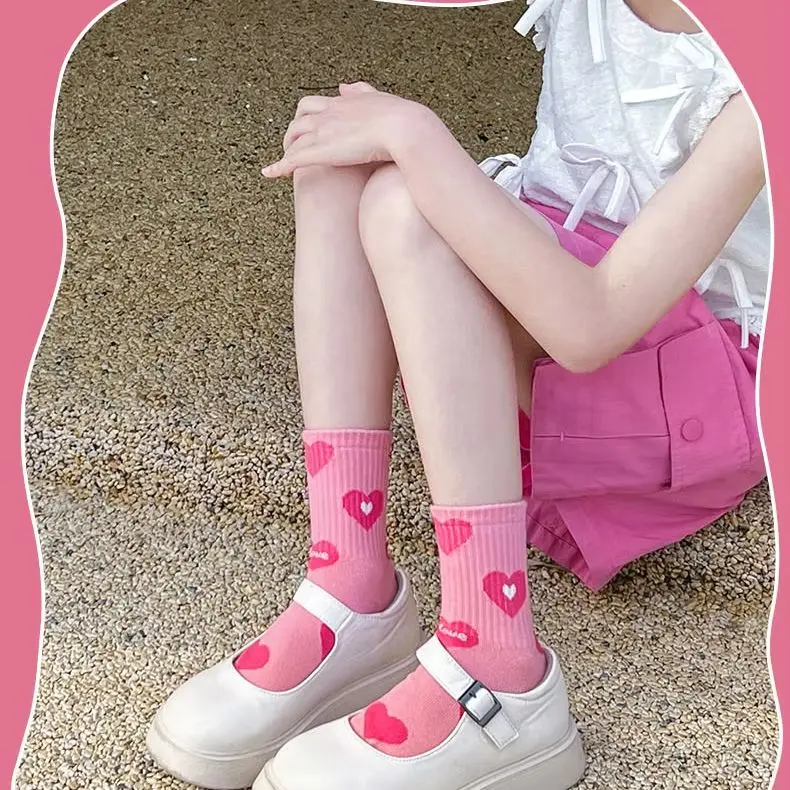 5 Pairs Spring Socks Girls Kids Socks Athletic Socks Sport Crew Youth Cotton Soft Breathable Socks for Outdoor
