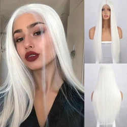 I's a wig Long Straight White Cosplay Wigs Synthetic Wigs for Women 60 613 Blonde Grey Pink Black Color for Daily Party Lolita