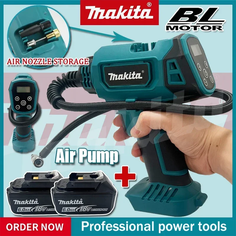 Makita Air Pump Cordless Portable Electric Air Pump 12V Rechargeable Handheld Air Compressor For Cars For Makita 18V Battery